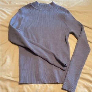 Women's Ribbed Mock Neck Sweater in Lavender